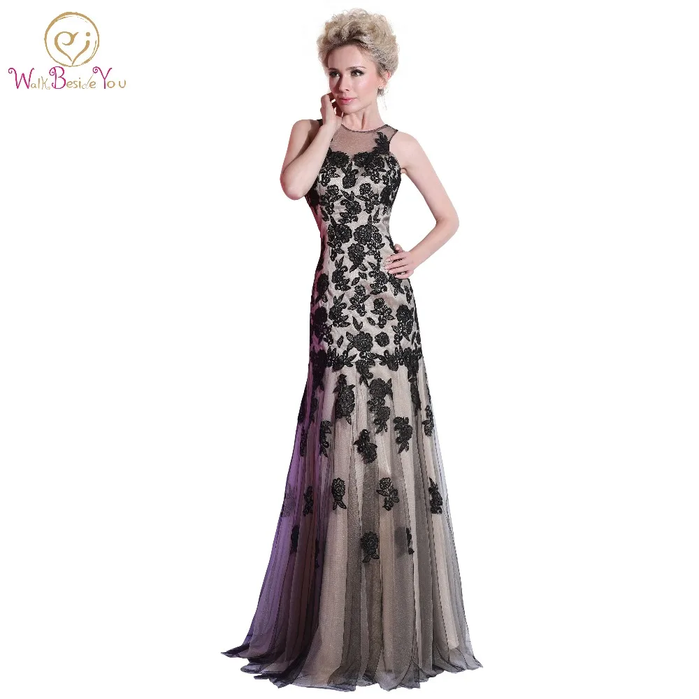 Black Special Occasion Dresses 2019 Mermaid Lace Applique Plus Size Evening Dresses Long Prom Gowns Women Clothing