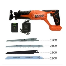 New Hot 20V Lithium Rechargeable 26MM Reciprocating Saw 9606 Household Portable Electric Saws Outdoor Cutting Saws 0-3000R/MIN