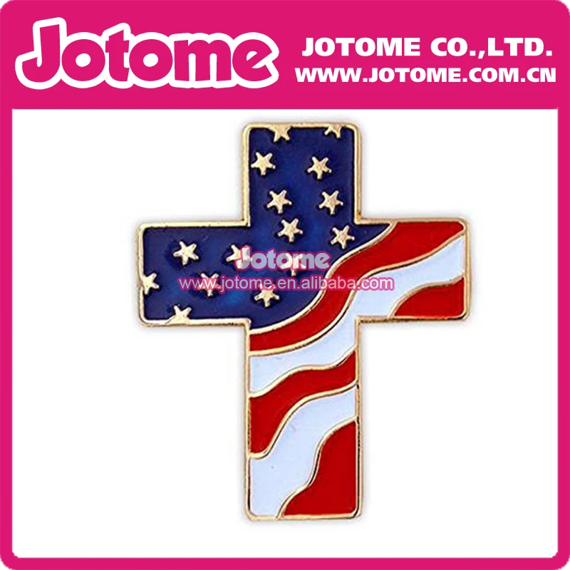 

20pcs Patriotic Cross United States of America American Flag Hat Jacket Brooch Pin