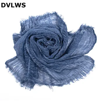 

2019 Twill Silk Scarf Wome Linen Dirty Dyed Tie-dyed Hollow Scarf Autumn Scarfs for Ladies High Quality Pink Blue Green 8 Color