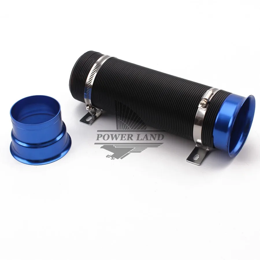 Blue 76mm Universal Turbo Multi Flexible Air Intake Pipe Tube Air