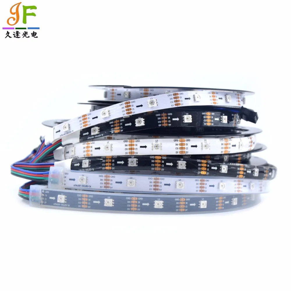 Светодиодная лента 5 м APA102 C SK9822 24 30 36 60 72 144 СВЕТОДИОДА/м 5050 RGB полноцветная 2