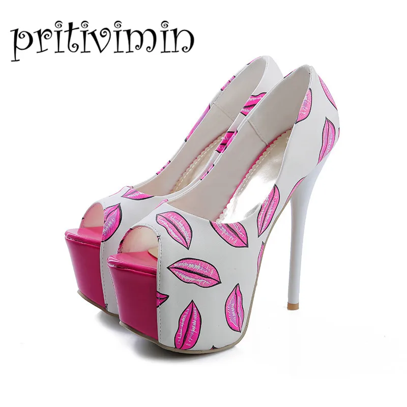 Плюс размер мода Рыбы губы рот sandalssuper сексуальные высокие heeld чистка дамы peep toe
