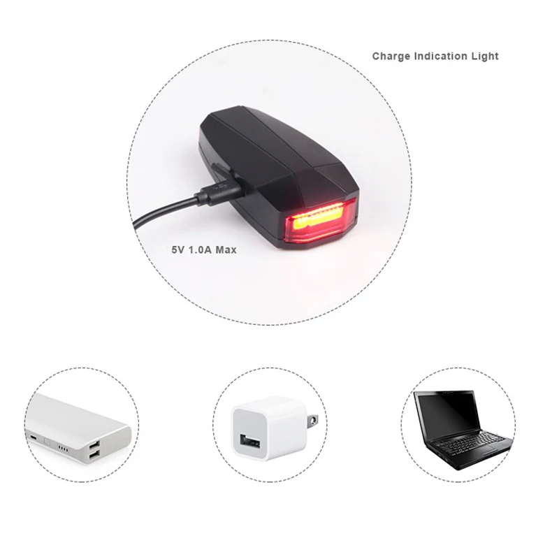 Top Bicycle Rear Light + Anti-theft Alarm USB Charge Wireless Remote Control LED Tail Lamp Bike Finder Horn Siren Warning A3 2