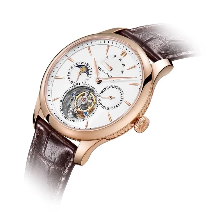 Seagull Tourbillon часы с датой запас мощности День Ночь индикатор ручной Ветер Механические Мужские часы 518,937 с сертификацией