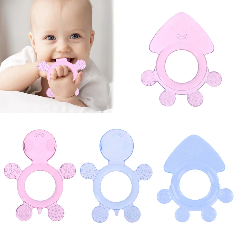 

1Pc Safety Cute Baby Teether Toys Kids Food Grade Silicone Teether Baby Soother Teething Chewable Pacifier Toys