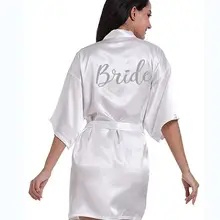 PDTY 01 серебряные пишущие Свадебные халаты для невесты подружки невесты женские вечерние Халаты на заказ имя и дата получить готовый Халат