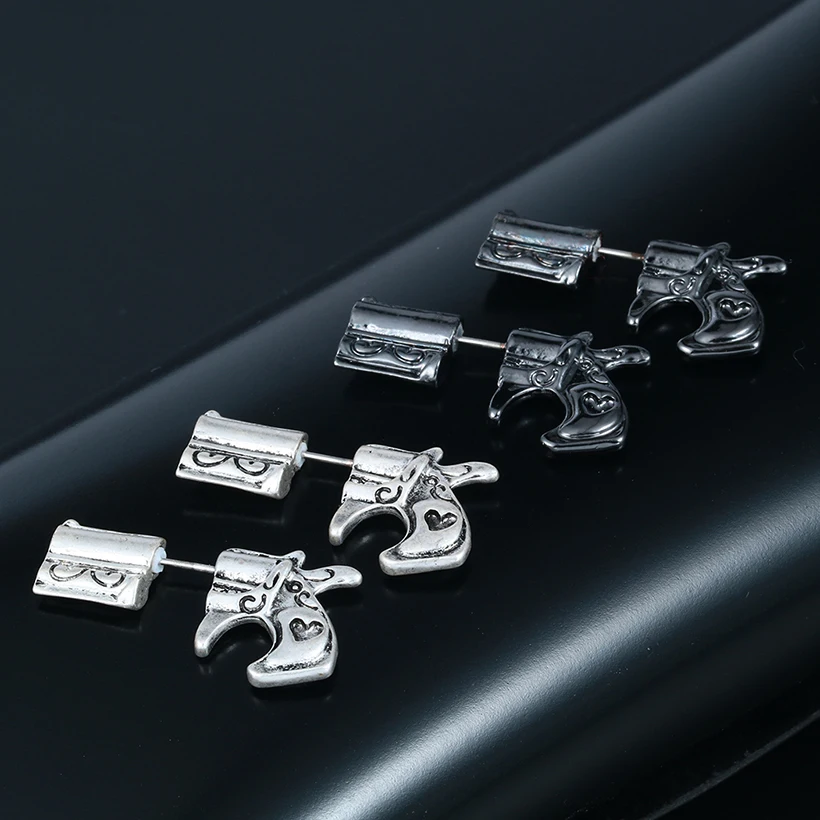 Fantastic Fake Double Pistol Gun Studs Earrings Pistol Gun Pendant Earring Jewelry for Women Men Stud Earring Gift cc Earrings