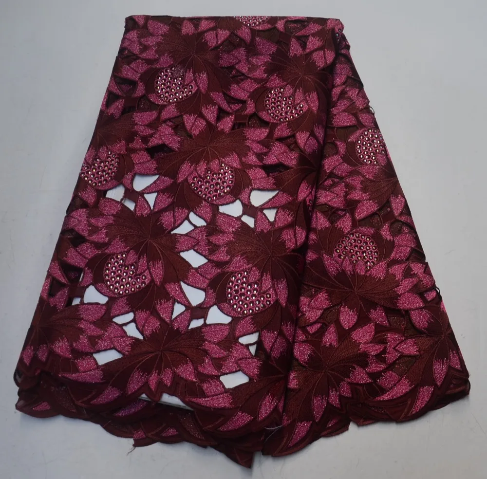 

High Quality African Organza Lace Fabric Hot Sale Nigerian Wedding Dress handcut Laces Fabric