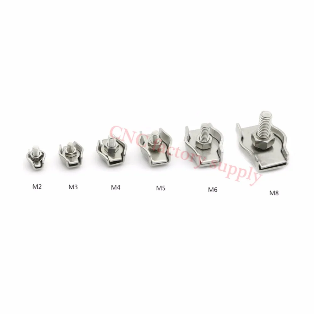 

304 Stainless steel M2 M3 M4 M5 M6 M8 Simplex Wire Rope Clip Cable Clamp Wirerope Rigging Clamps Fastener
