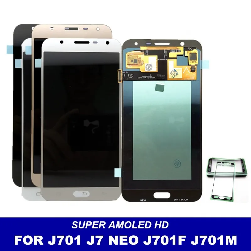 Для Samsung Galaxy J7 neo J701 J701F J701M J701MT AMOLED телефон ЖК-дисплей с кодирующий преобразователь