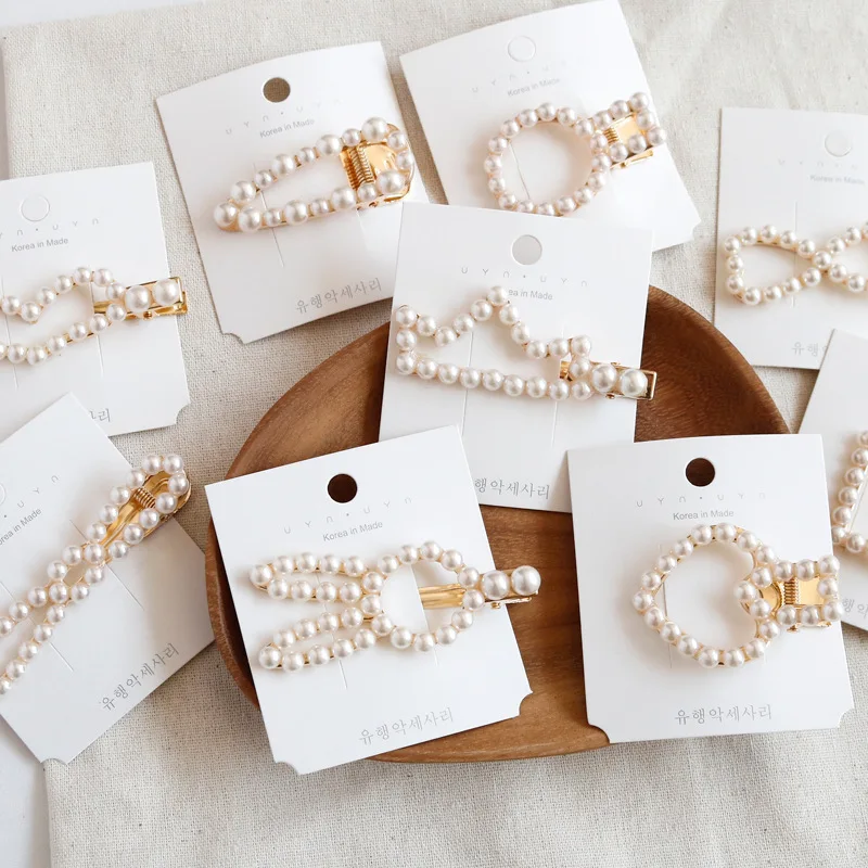 

Women Pearl Hair Clip Snap Hair Barrette Stick Hairpin Hair Styling Accessories For Women Girls Dropshipping Ins Hot Sell New