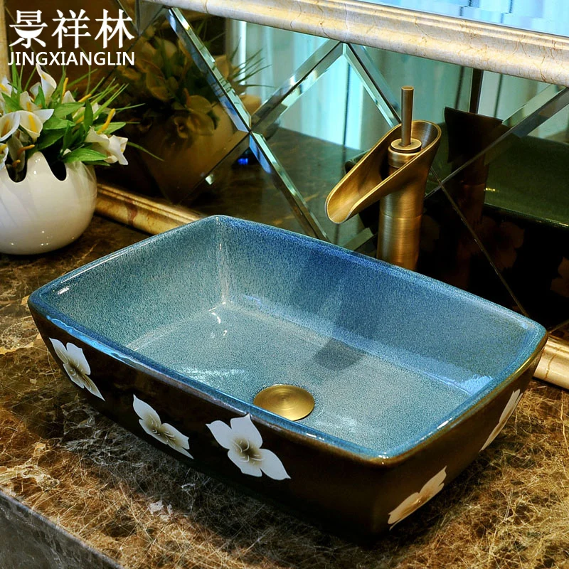 

Fashion rectangle art basin wash counter basin mdash . vintage lily