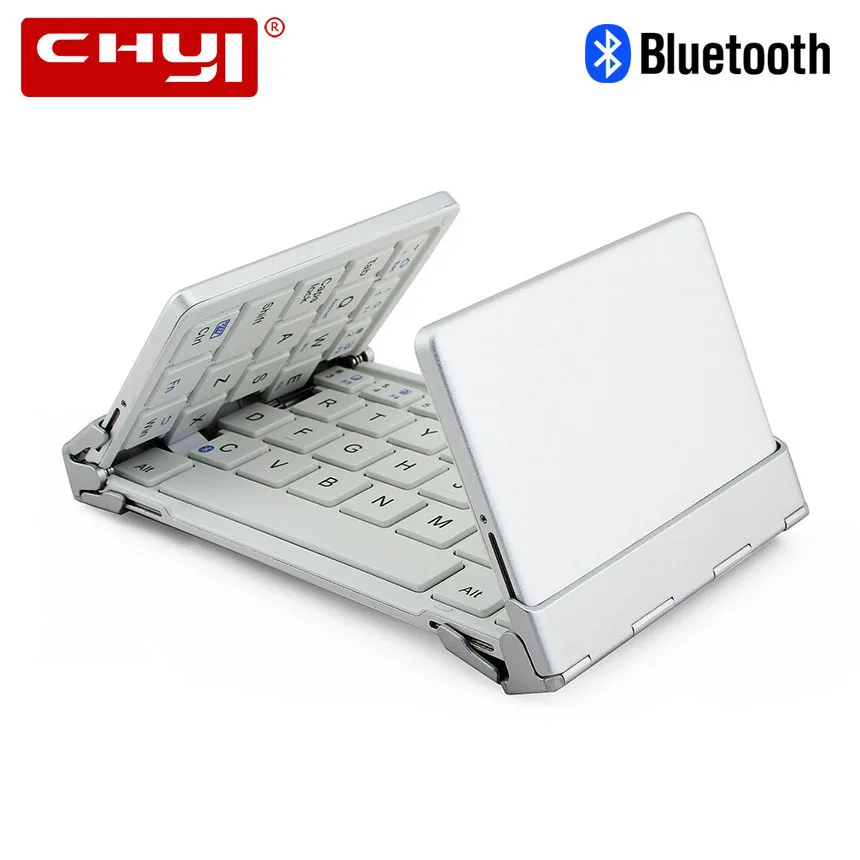 

CHYI Intelligent Pocket Folding Keyboard Aluminum Bluetooth Foldable Universal Wireless Travel Keypad For Iphone Ipad PC Tablet