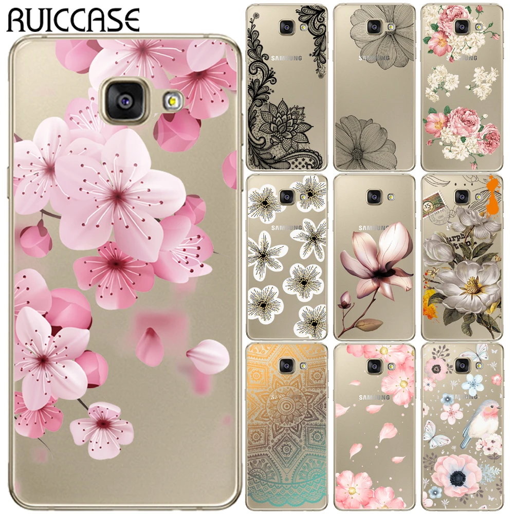 

Sexy Retro Floral Soft TPU Case For Coque Samsung Galaxy A3 A5 A7 2015 2016 2017 A320 A520 A720 A8 Plus 2018 Lace Flower Cover