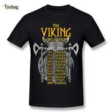 Awesome Male Vikings World Tour Battles of the Past Humorous Joke T Shirt Comfortable Tees the world of vikings