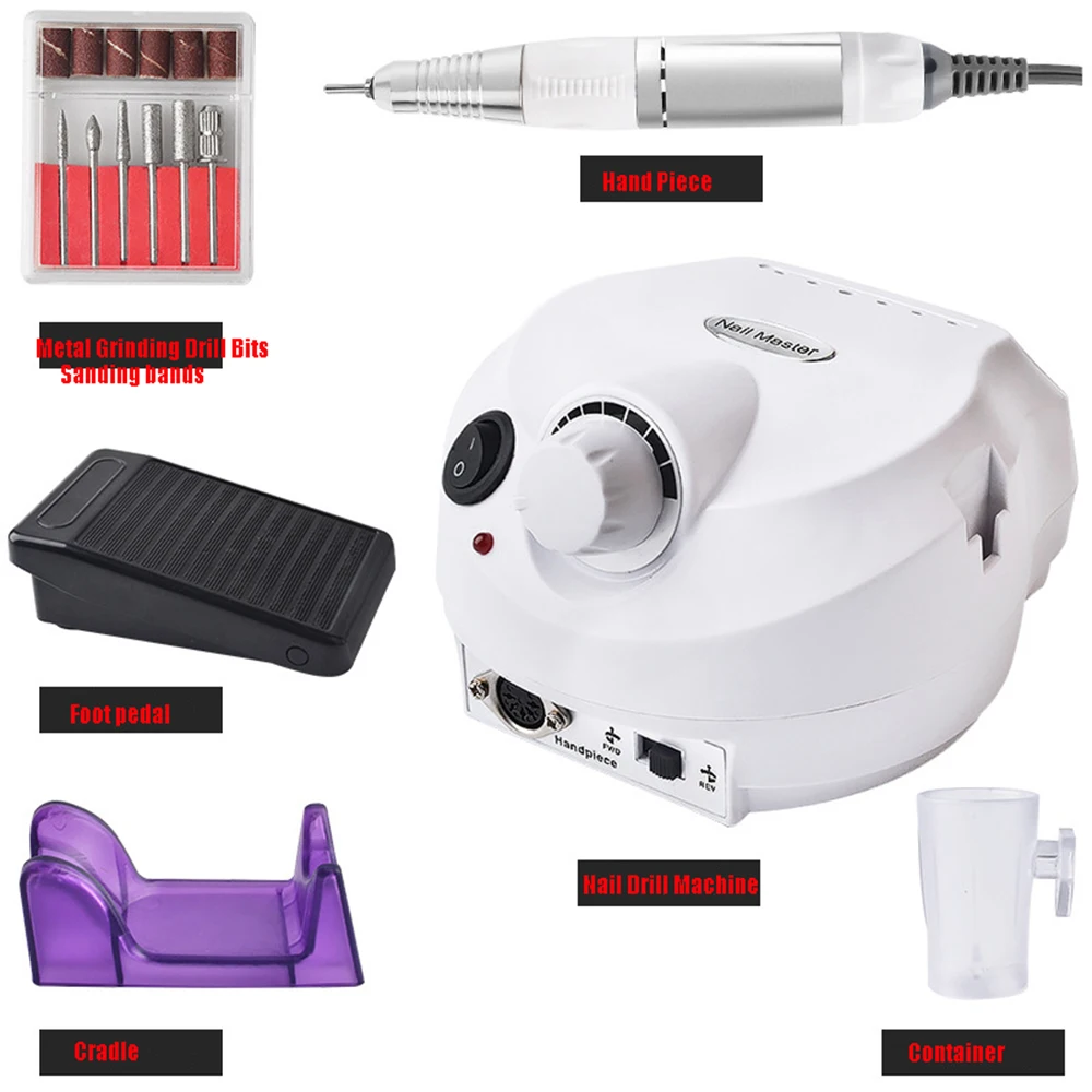 

30000RPM Electric Nail Drill Machine Electric Manicure Machine Drills Accessory Pedicure kit Nail Drill File Bit Nail Art tools