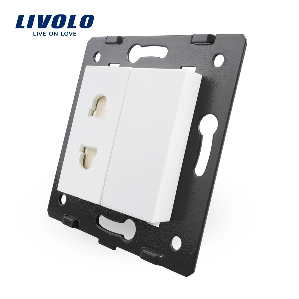 

Livolo White Plastic Materials, EU standard, 2-Pins Socket, Function Key For Wall Socket VL-C7-C1A-11 (2 Colors)