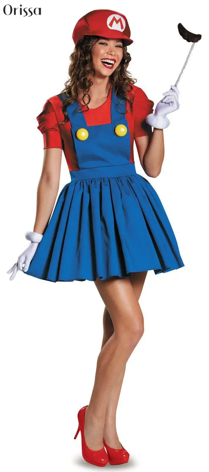 Ladies Luigi Mario Fancy Dress Costume Outfit Girls Workman Plumber Size 8-10