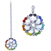 Хрустальная чакра H& D, висячий орнамент, украшение в виде радуги, на окно, зеркало заднего вида, украшение для автомобиля, украшение для дома