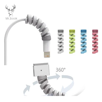 

10pcs Cable Protector Bobbin Winder Data Line Case Rope Protection Spring Twine for IPhone Android USB Earphone Cover Desk Set