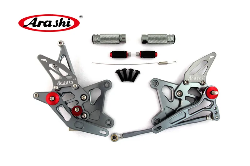 Arashi Rider подножки для KAWASAKI ZX6R ZX636 2005-2006 ЧПУ Регулируемые подножки Rearset NINJA ZX-6R ZX 6R ZX 636 2005 2006 - Цвет: Gray