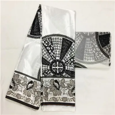 В нигерийском стиле Анкара ткань хлопок шелковые принты ткань Анкара Атлас воск высокое качество африканская кружевная ткань для вечерние платье - Цвет: MJ850617s7