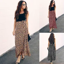 Новая распродажа, длина по щиколотку, полиэстер, лук прямой ампир, юбки-пачки, Европа и Америка, весна-осень, элегантная сексуальная юбка с принтом