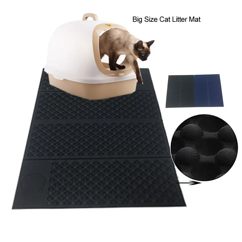 

Large Cat Litter Trapper Mat Exclusive Urine Waterproof Layer Larger Holes Urine Puppy Pad Urine Proof Foldable Mat For Cat Pet