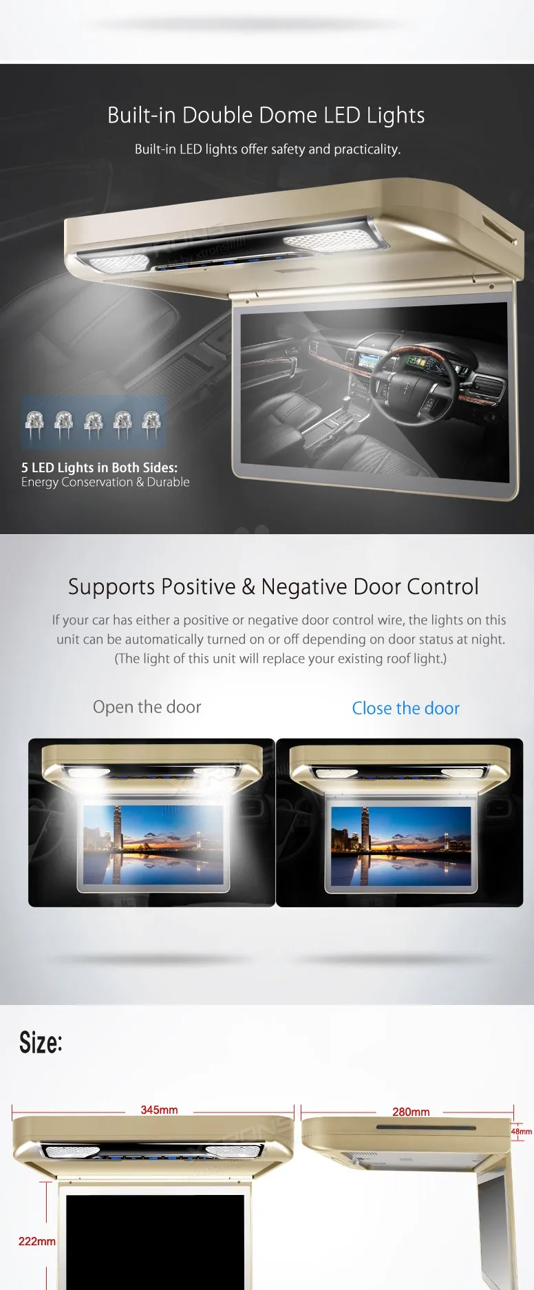 Flash Deal Xtrons 13.3" Cream Color Flip Down Car DVD Car Roof DVD Roof Mount Car DVD with Built-in HDMI Input & 2 IR/FM Headphones 6 Flash Deal Xtrons 13.3" Cream Color Flip Down Car DVD Car Roof DVD Roof Mount Car DVD with Built-in HDMI Input & 2 IR/FM Headphones 6
