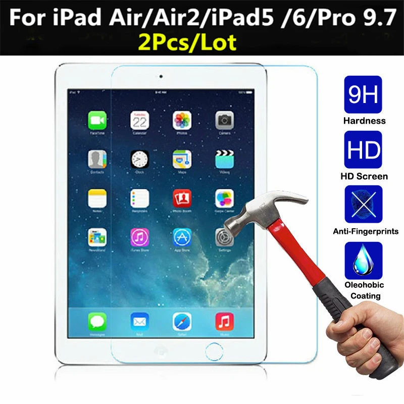 2 шт закаленное стекло для Apple iPad Air 2 Air 1 протектор экрана для iPad iPad 5 6 Pro 9," закаленное стекло протектор экрана