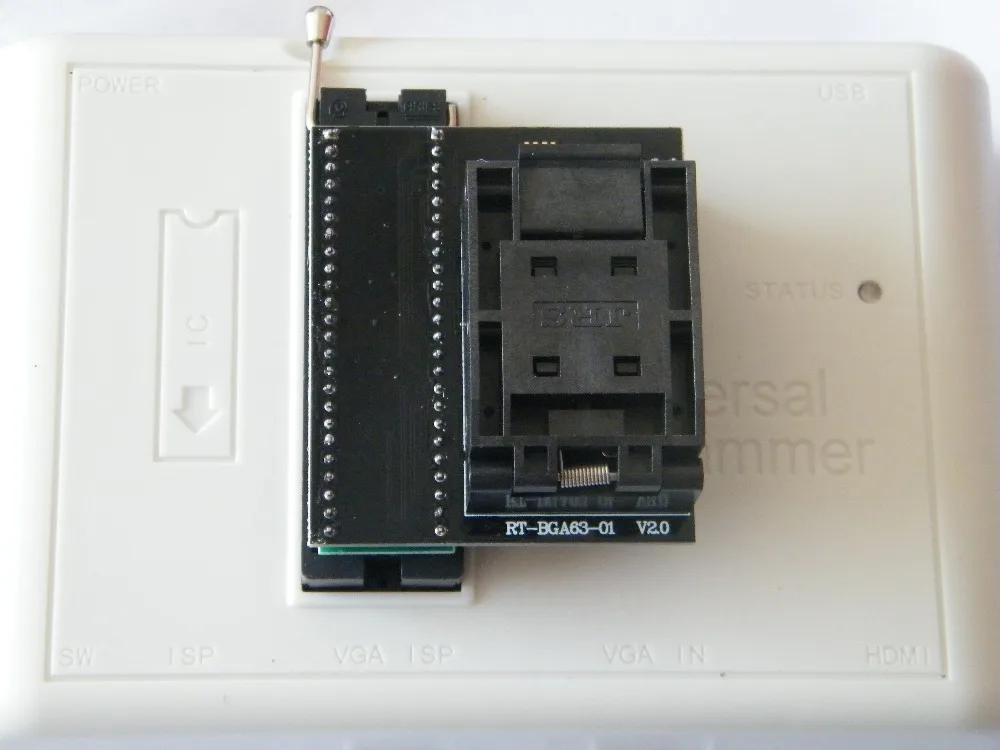 Free shipping NEW PRODUCTS BGA63-01 V2.0 MM 9X11 BGA63 for RT809H EMMC-Nand FLASH Extremely fast universal Programmer RT809H