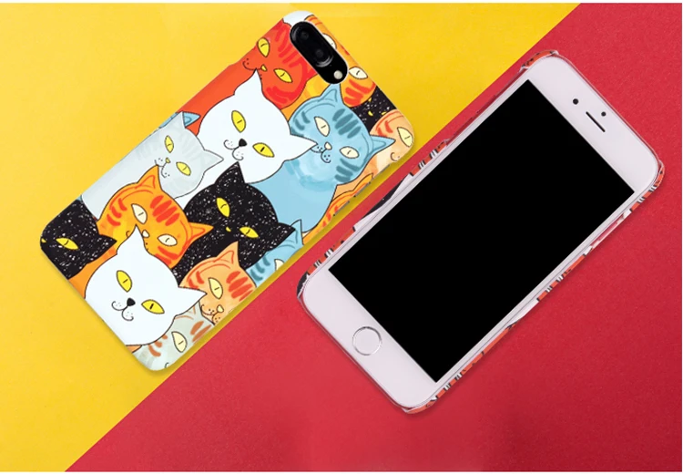 Цветной чехол для телефона с рисунком кота из мультфильма для iphone XS Max, чехол для iphone X, XR, 8, 7, 6 S Plus, роскошные Жесткие ПК-Чехлы, милый чехол