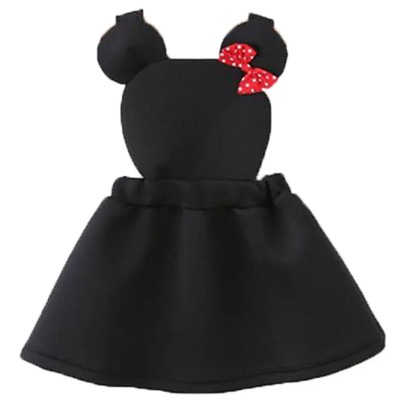 Милое маскарадное платье на бретелях с Минни Маус для маленьких девочек; Детские вечерние платья для дней рождения; сезон весна-лето; vestidos - Цвет: Черный