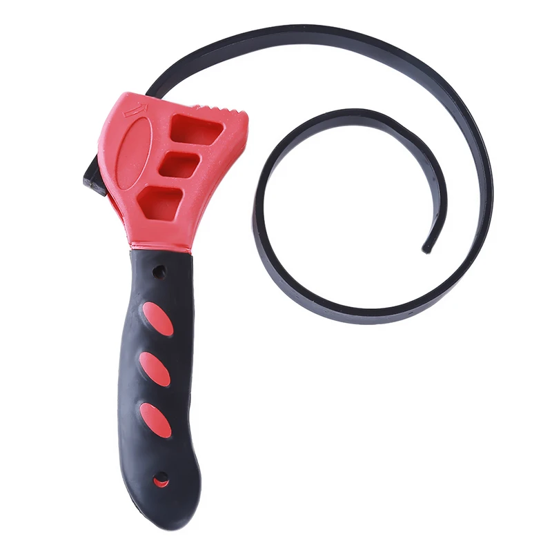 Adjustable Rubber Strap Wrench Spanner Bottle Opener Tool