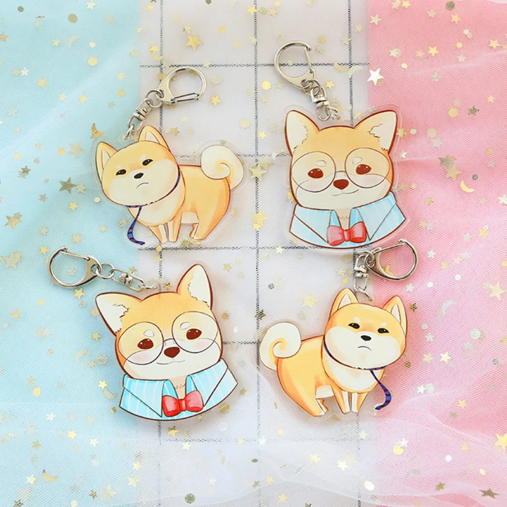 

Animal Akita dog cosplay Acrylic keychain fashion cute funny car bag pendants Accessories porte clefs brelok do kluczy kid toys