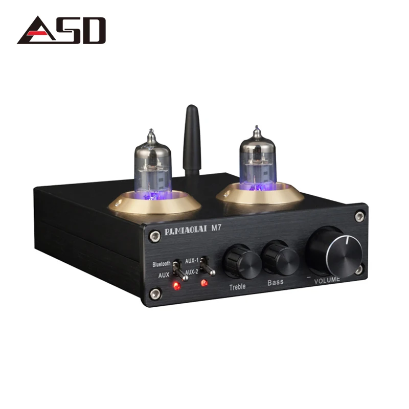 

PJ. MIAOLAI M7 nobsound tube amplifier 6J1 Tube preamp bluetooth amplifier 2.1 mini power desktop amplifiers amplificador audio
