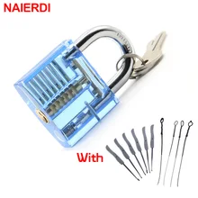NAIERDI слесарь ручные инструменты замок Палочки комплект прозрачный видимый разрезе практика замок с сломанный ключ удаления крючки оборудования