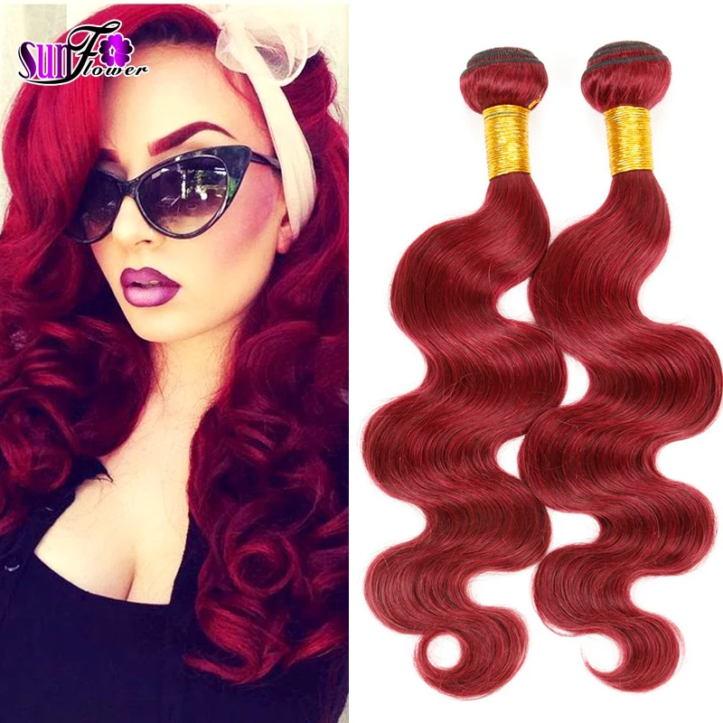 Hot Sale Cheap Wine Red Malaysian Virgin Hair Weaves Body Wave