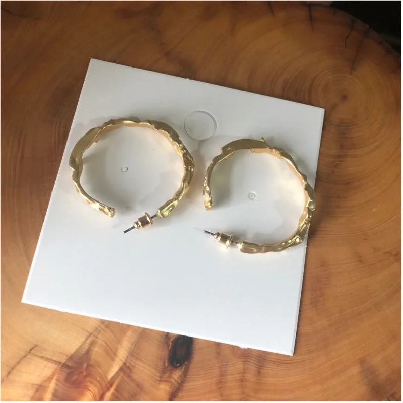 

Korean Earrings Irregular Geometric Matte Metal Big Earrings Fashion Exaggerated Female Ear Rings 2019 Baroque Earrings Jewelry