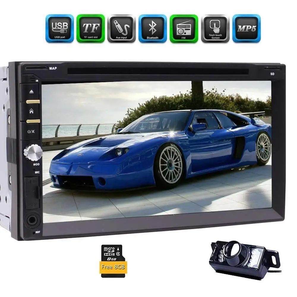 

Eincar Free Backup Camera Included! 2Din Car Stereo GPS Navigation DVD Player Support Bluetooth/FM/AM/SWC/AUX/Mirror Link/USB/TF