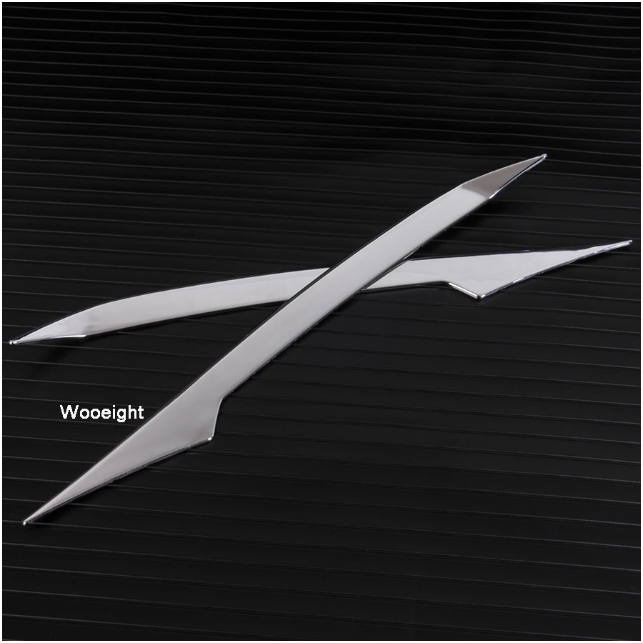 ABS Chrome Front Headlight Headlamp Eyebrow Trim Cover Car Accessories 2PcsSet For Toyota RAV4 RAV 4 2016 (2)