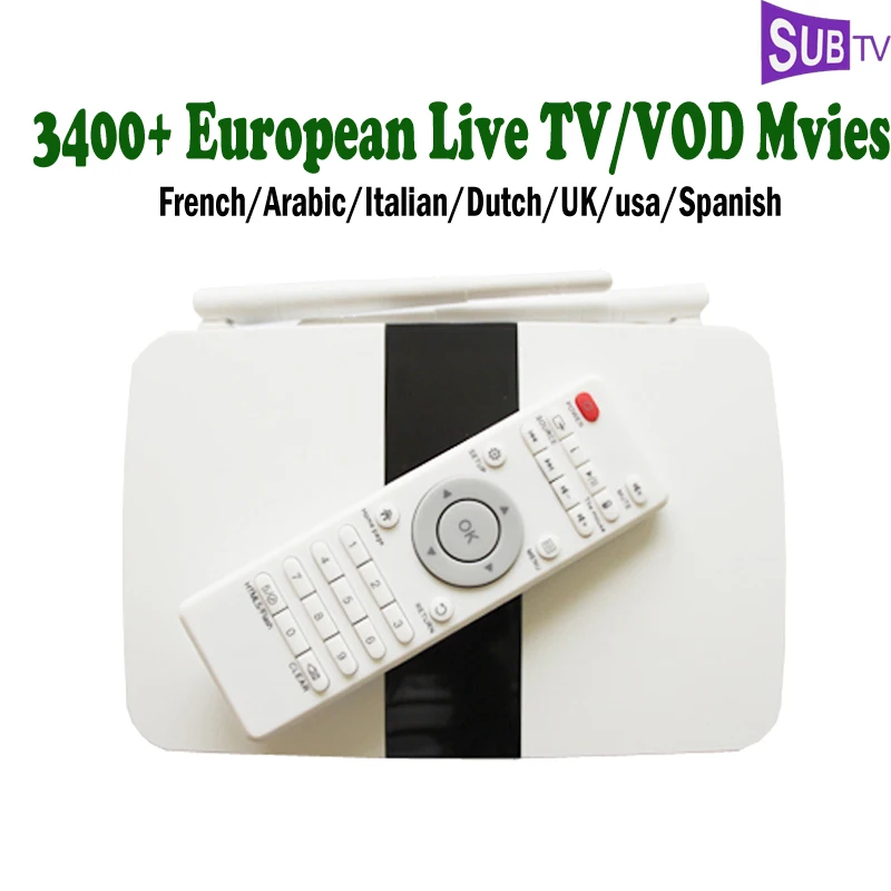 

Cheap Subtv Android IPTV Box With French Spanish Portuguese Albanian Latinos IPTV Channels Arabic Kurdish Belgium M3U TV Package