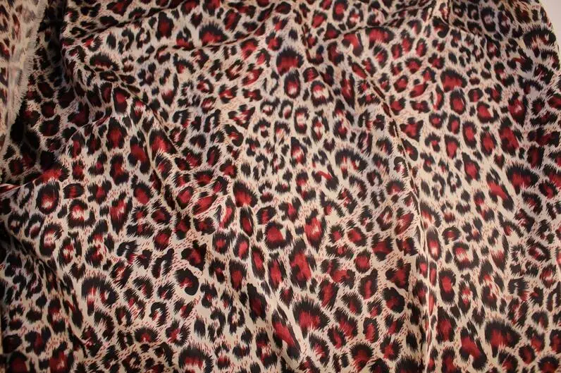 

zebra leopard satin fabric meter polyester satin stretch cloth curtain decor print material satin
