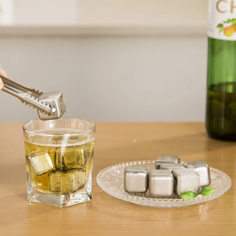 SUS304 Stainless Steel Whiskey Ice Stones beer Wine Physical Cooling Ice Cube