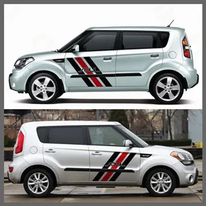 Для KIA SOUL ECO электрические гоночные спортивные полосы автомобильный Стайлинг капот хвост Декор Стикеры Авто аксессуары для тела индивидуальные виниловые наклейки