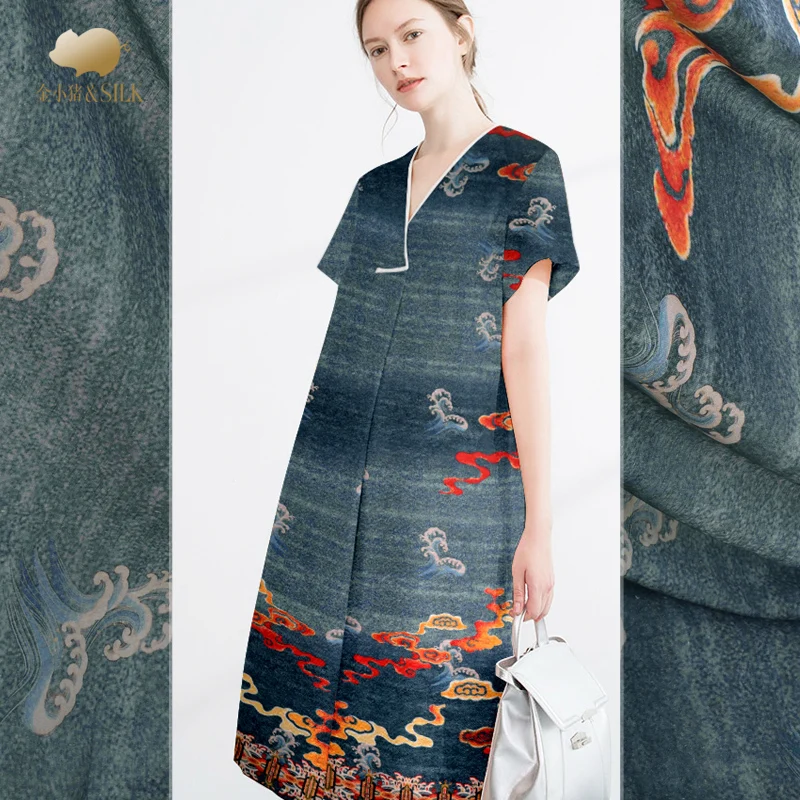 

Retro heavy silk linen fabric soft delicate skirt cheongsam chinese silk fabric natural linen fabric wholesale linen cloth