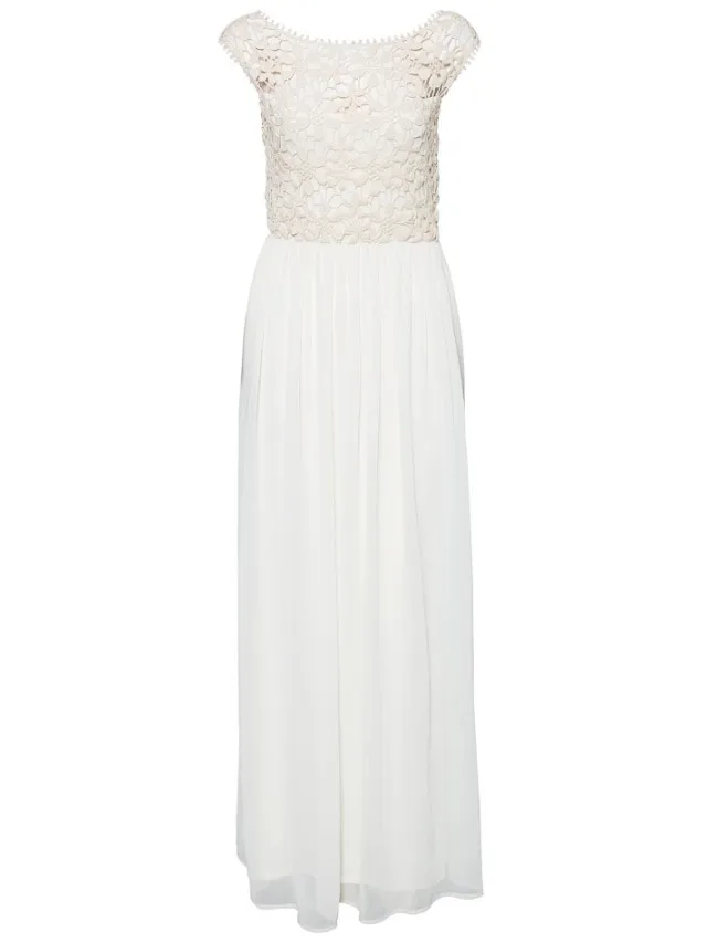 Sleeveless Top Crochet Lace Chiffon Maxi Dress