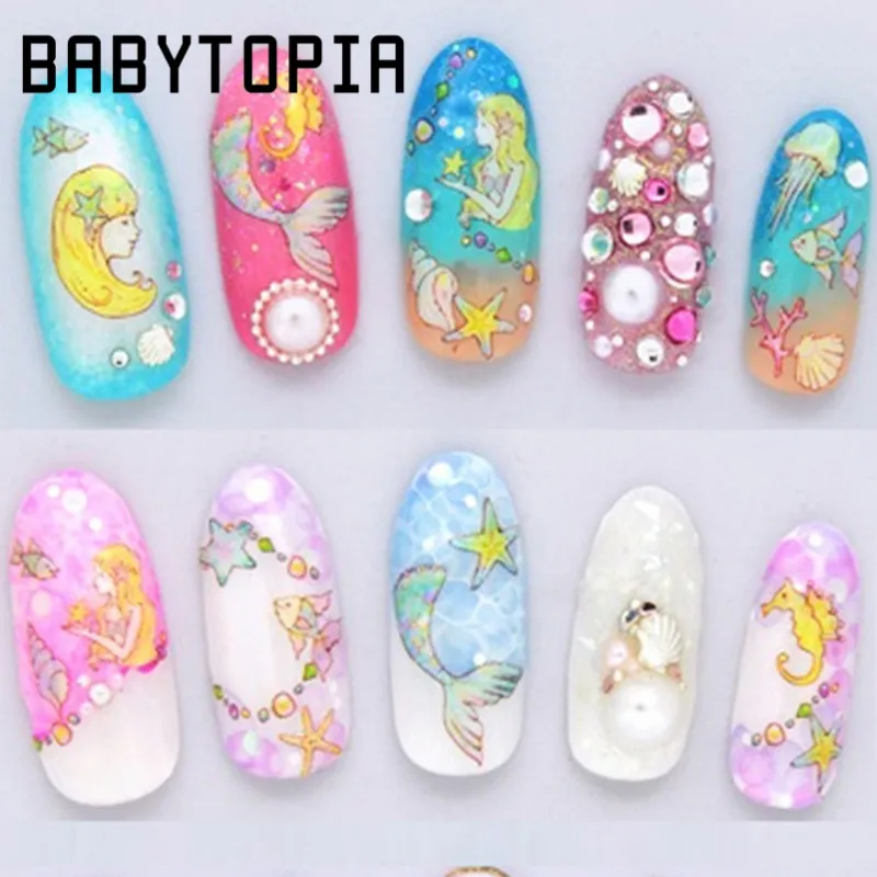 Manicure Cartoon Mermaid Girls Dolphin Nail Art Water Decal Transfer Manicure Cartoon Mermaid Girls Dolphin Nail Art Water Decal Transfer Sticker Mixed Decals Nail Tips Decoration Beauty Nail Tools-in Stickers & Decals from ... - Manicure Cartoon Mermaid Girls Dolphin Nail Art Water Decal Transfer