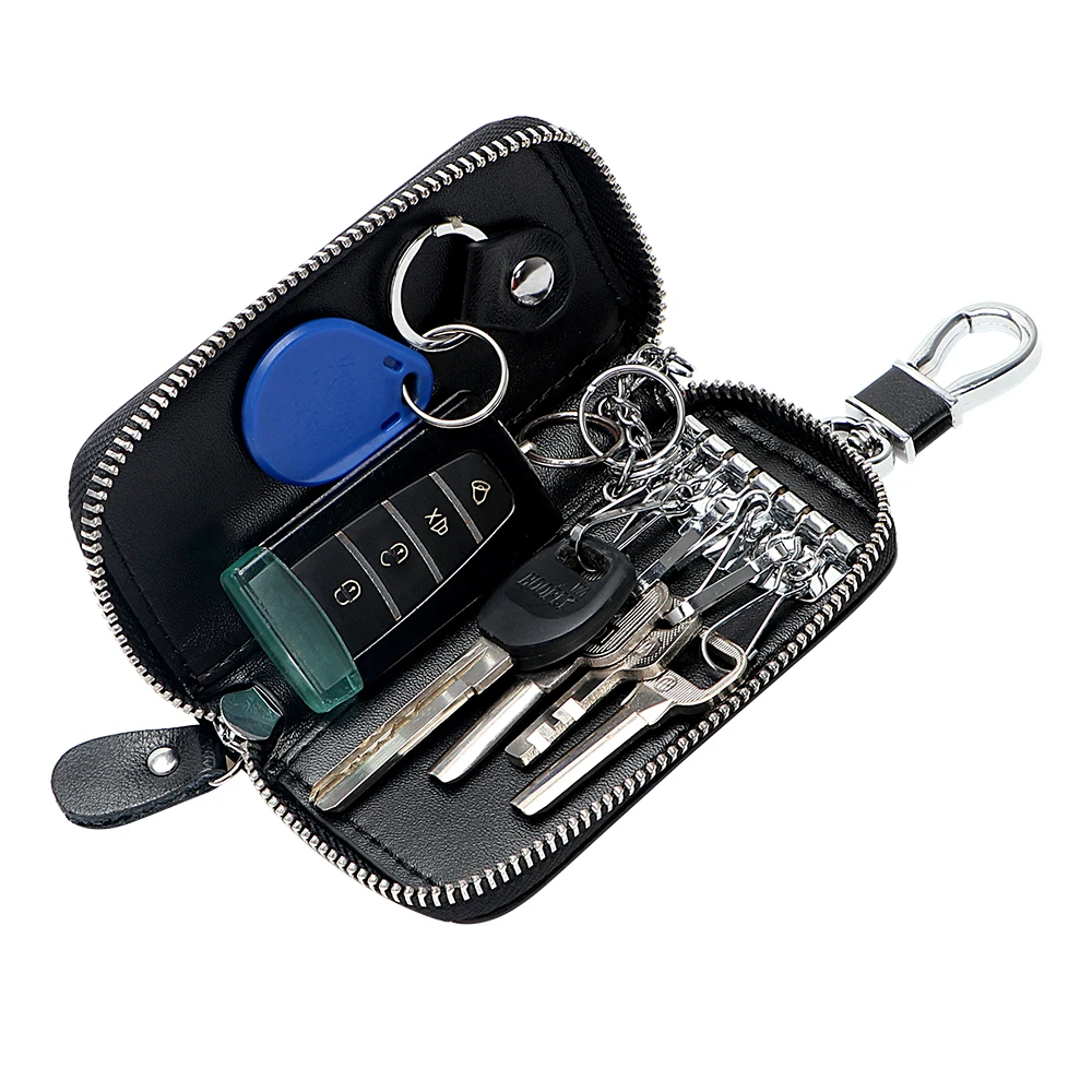 

Genuine Leather Car Key Holder Wallets Car Styling Key Organizer Men Women Key Case Bag Housekeeper Keychain Covers 4 Colors